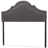 Baxton Studio BBT6567-Dark Grey-Queen HB Rita Upholstered Queen Size Headboard